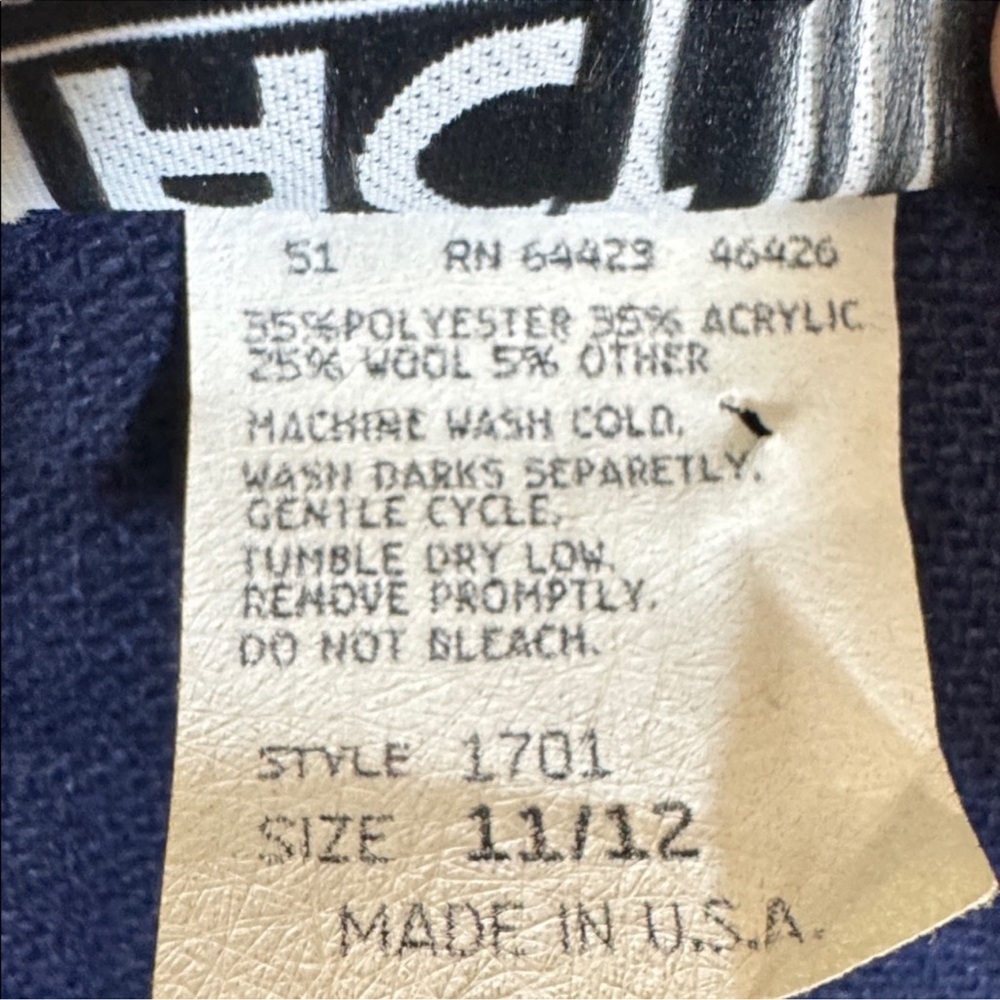 Vintage Navy Blazer Crest Patch Gold Buttons Preppy Wool Jacket 12 - Picture 7 of 7